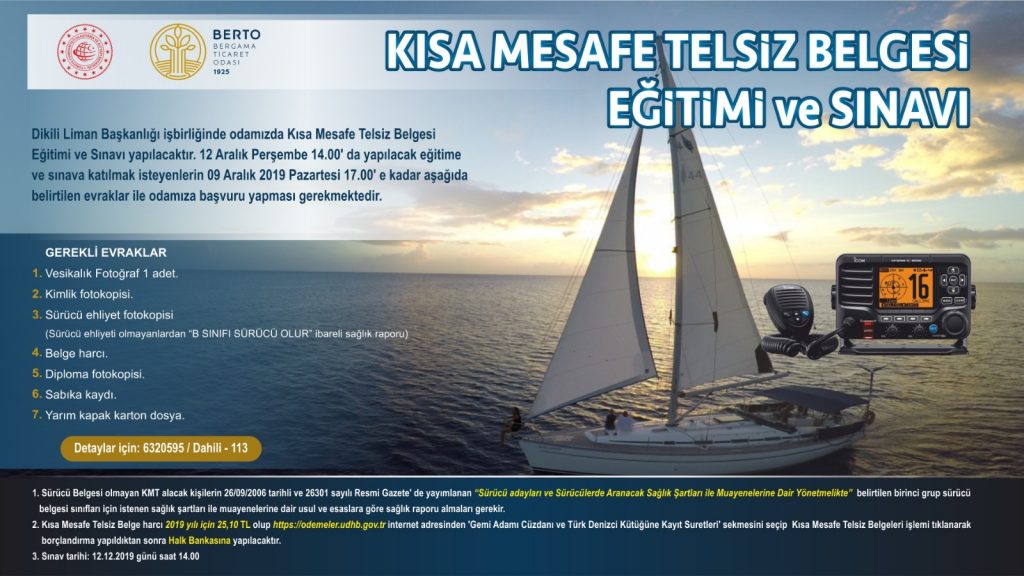 Kısa Mesafe Telsiz Belgesi Eğitimi ve Sınavı