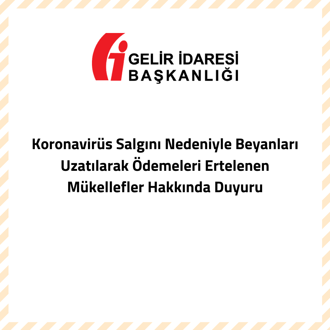 Gelir Idaresi Baskanligi Ndan Duyuru Bergama Ticaret Odasi