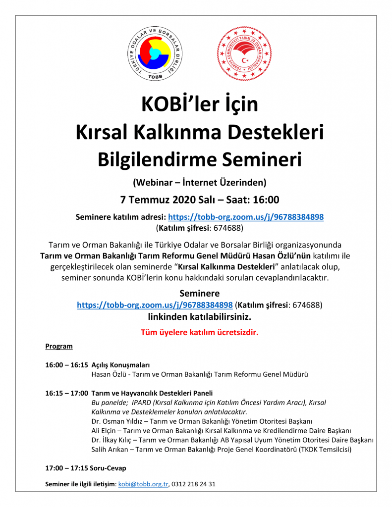 KIRSAL KALKINMA DESTEKLERİ BİLGİLENDİRME SEMİNERİ