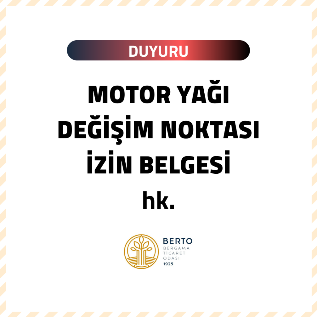 MOTOR YAĞI DEĞİŞİM NOKTASI İZİN BELGESİ
