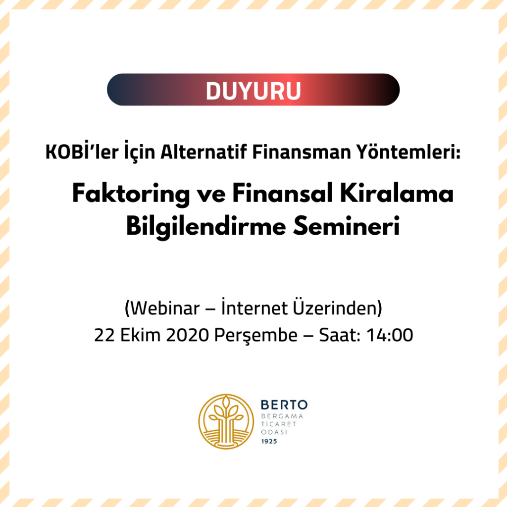 KOBİ’ler İçin Faktoring ve Finansal Kiralama Webinarı