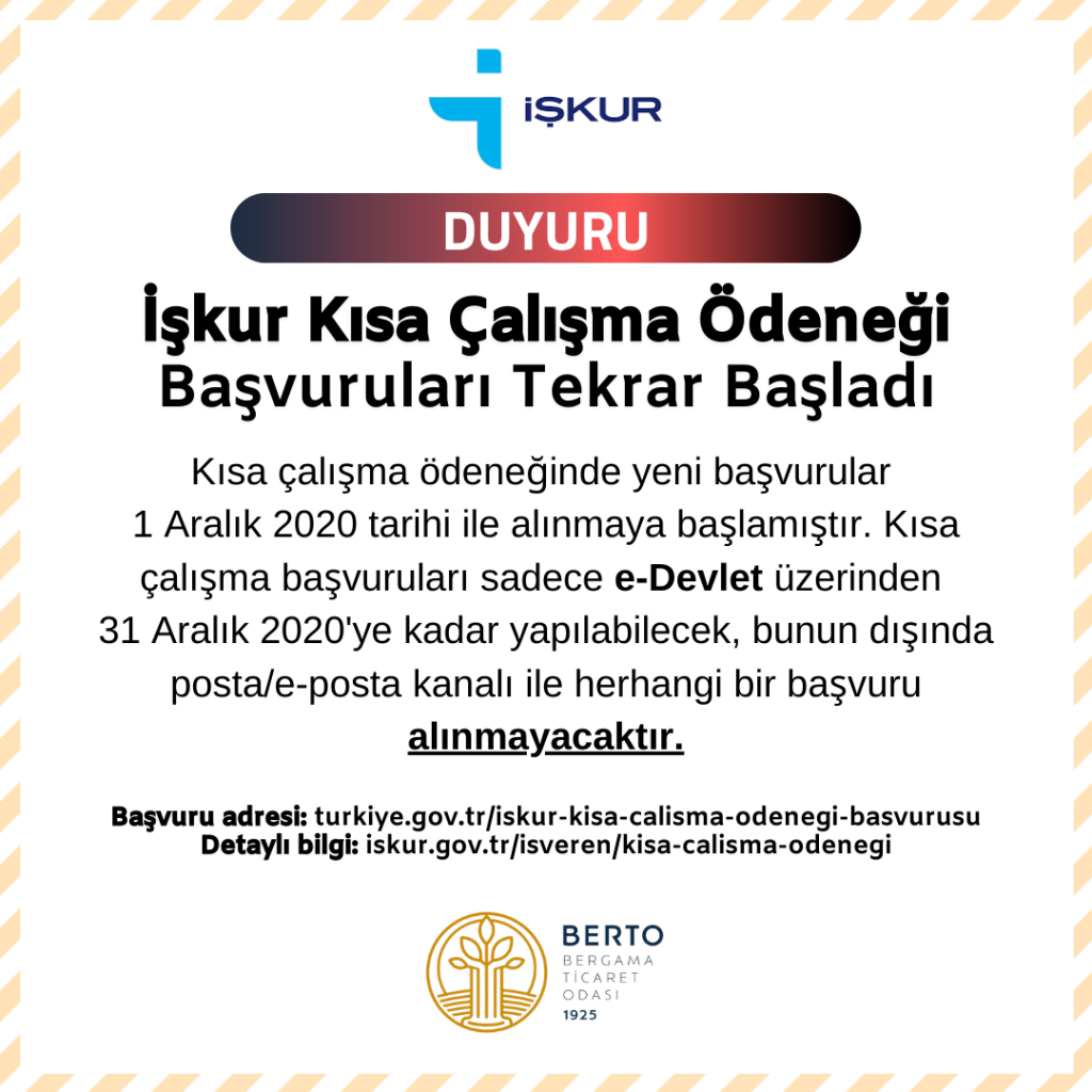 KISA ÇALIŞMA ÖDENEĞİ BAŞVURULARI TEKRAR BAŞLADI