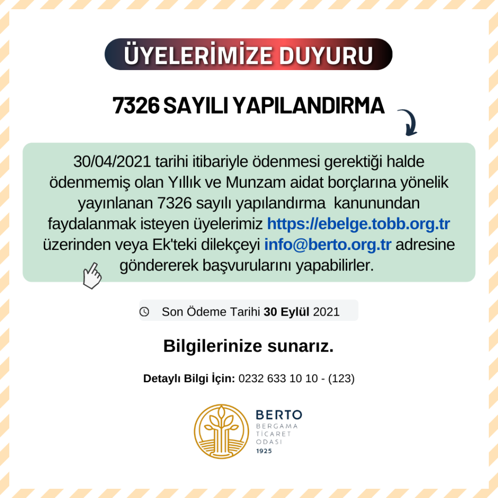 7326 Sayılı Yapılandırma BAŞVURU