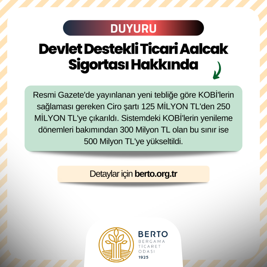 Devlet Destekli Ticari Alacak Sigortası Hk.
