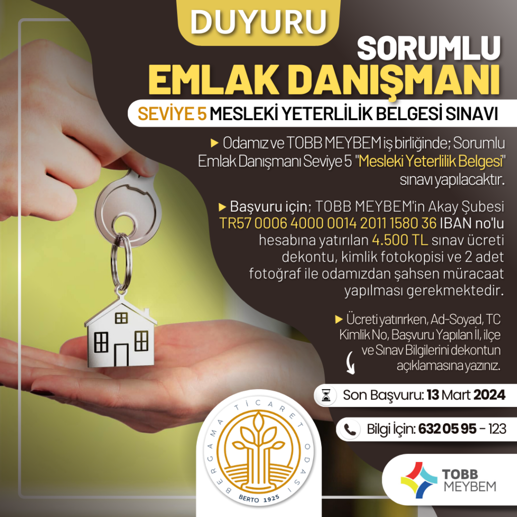 Sorumlu Emlak Danışmanı MYB Sınavı Başlıyor!